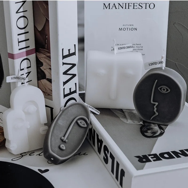 Креативные фигурные свечи с абстрактным лицом Современное украшение для дома