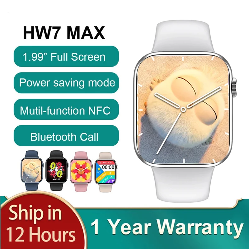 

Newest 1.99" Full Screen HW7 Max Smartwatch Men 45mm NFC + New Added Power Saving Mode Women Smart Watch PK Dt100 W37 W27 HW22