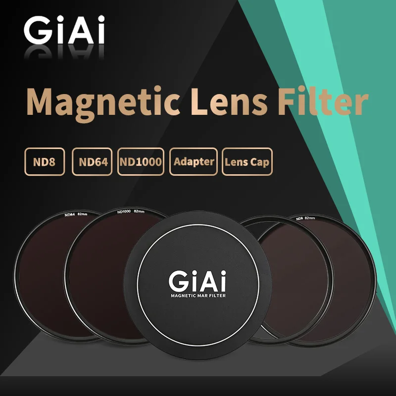 

GiAi Magnetic Camera Filter System 82mm ND8 ND64 ND1000 With Adapter Lens Cap