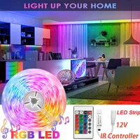led strips 12v infrared control with 24keys rgb5050 led ice light flexible diode ribbon for room decoration tv backlight luces