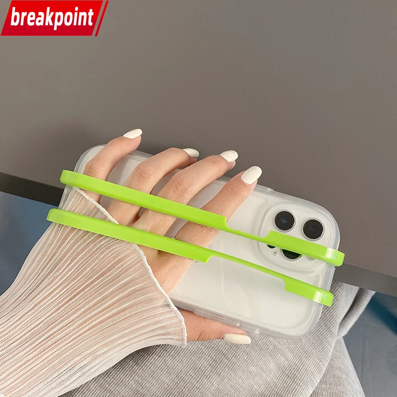 

Breakpoint iPhone 13 Pro Max Case For iPhone X XS XR Women Strap Transparent With Stand Holder iPhone 11 12 Pro Max Cover