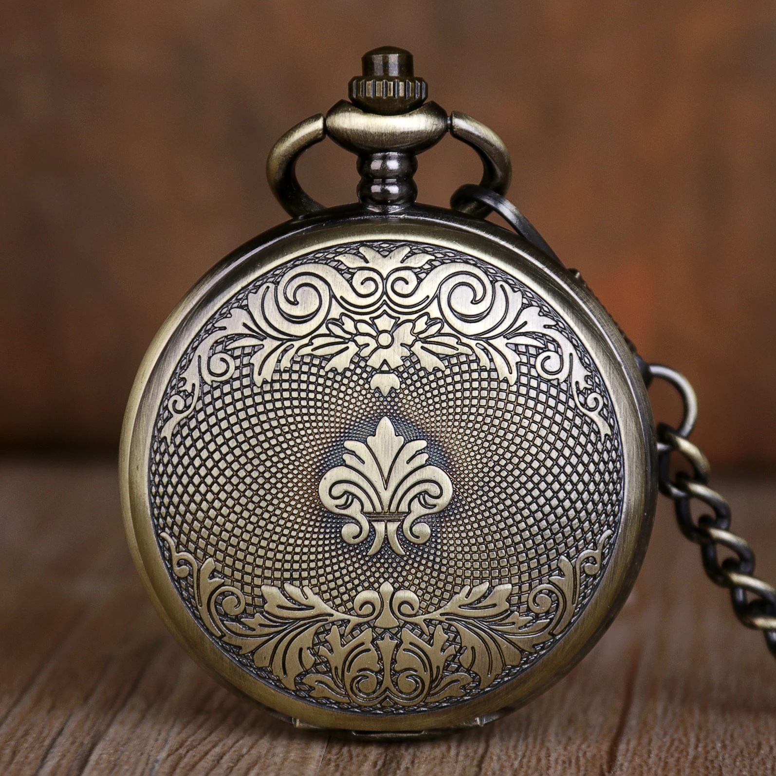 Antique Vintage 2 Sides Open Case Mechanical Men's Pocket Watch Double Face Roman Dial Clock Hand Wind FOB Watch With Chain Gift