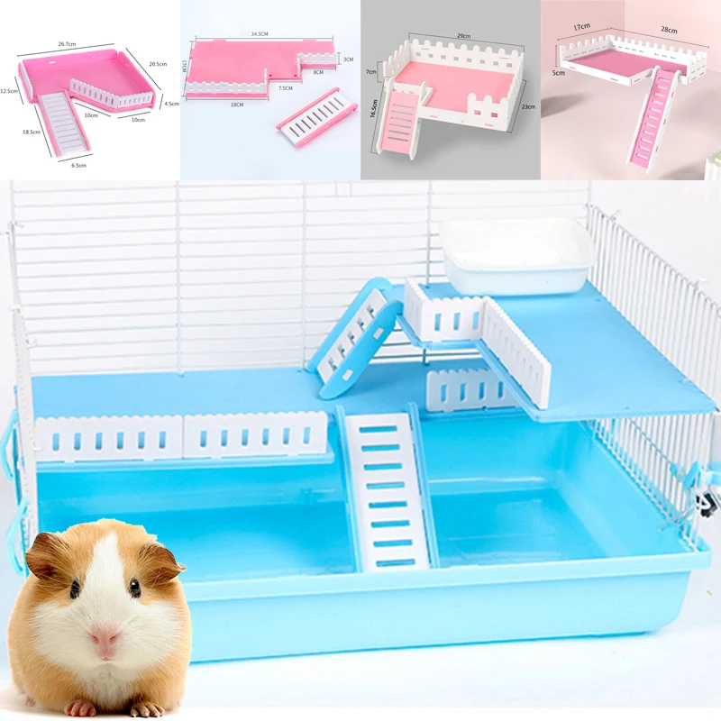 

Double Layer Hamster Playing Standing Platform Safety Climbing Ladder Small Animals Cage Toys for Mouse Rat