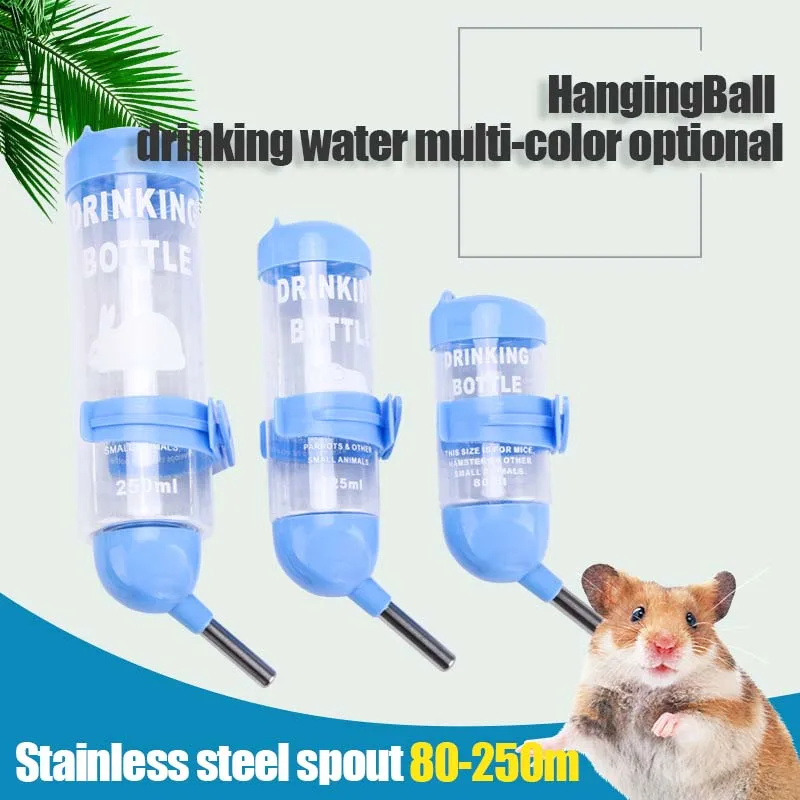 

Rabbit Hamster Drinking Fountain Small Animal Living Supplies Can Hang Vacuum Leak-Proof Anti-Bite Feeding Kettle Pets Supplies