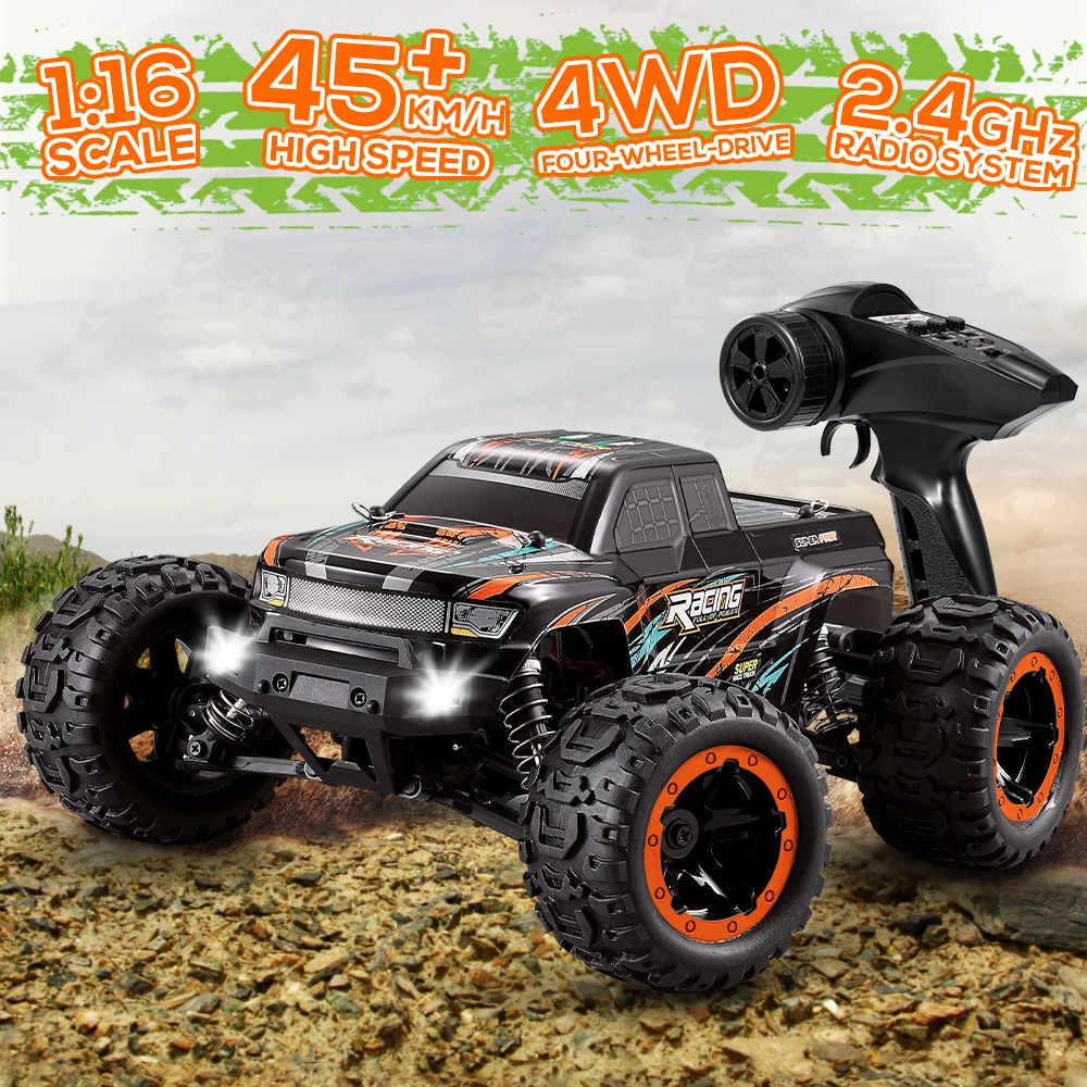 1/16 RC Car 45km/h Brushless Motor 4WD Remote Control Truck Strong Shock Absorber High Speed Off Road RC Drift Race Car Boys Toy