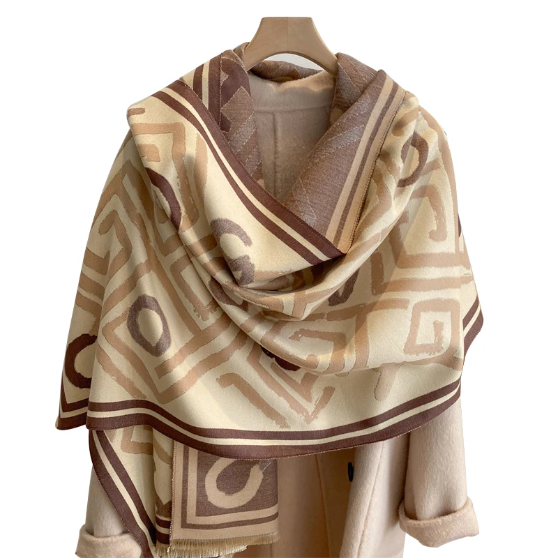 

Luxury Brand Warm Winter Head Scarf for Women Fashion Cashmere Scarves Pashmina Shawl Wrap Thick Blanket Poncho Bafunda Bandana