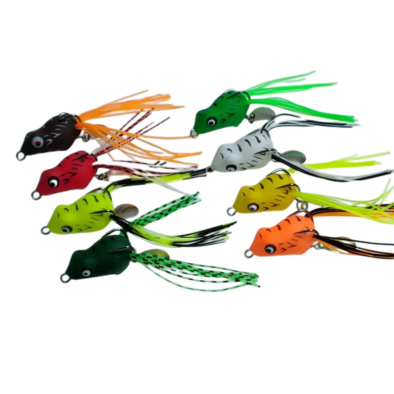 

2pcs Mixed Color Frog Soft Lure Set Top Water Wobblers Rubber Artificial Baits for Pike Snake Head Gear Lures Kit Fishing Tackle