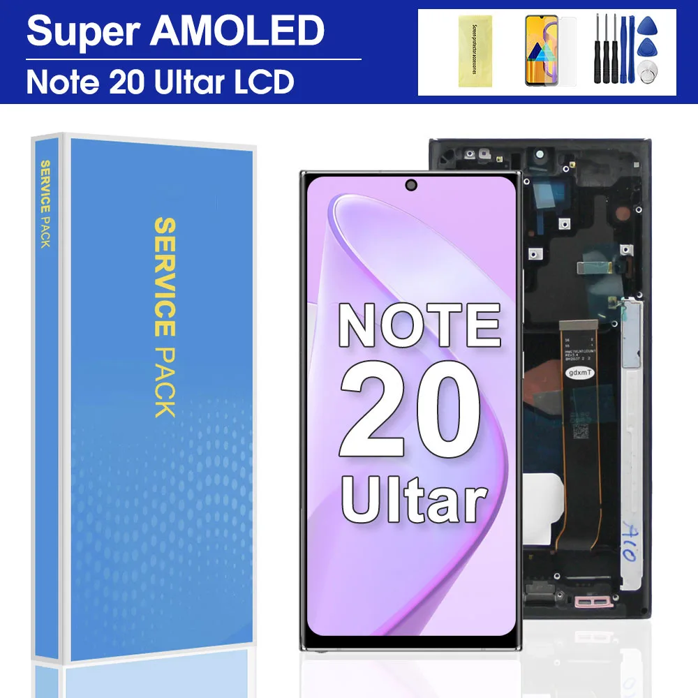 

6.9'' Super AMOLED Display For Samsung Galaxy Note 20 Ultra N986B N985 N985F Display Note20 Ultra 5G SM-N986F LCD Touch Screen