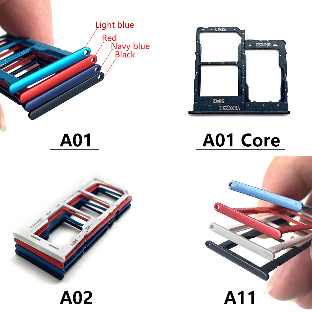 

Original New Dual Sim SD Card Tray For Samsung Galaxy A01 Core A02 A11 Dual SIM Card Tray SD Slot Holder Replacement Parts