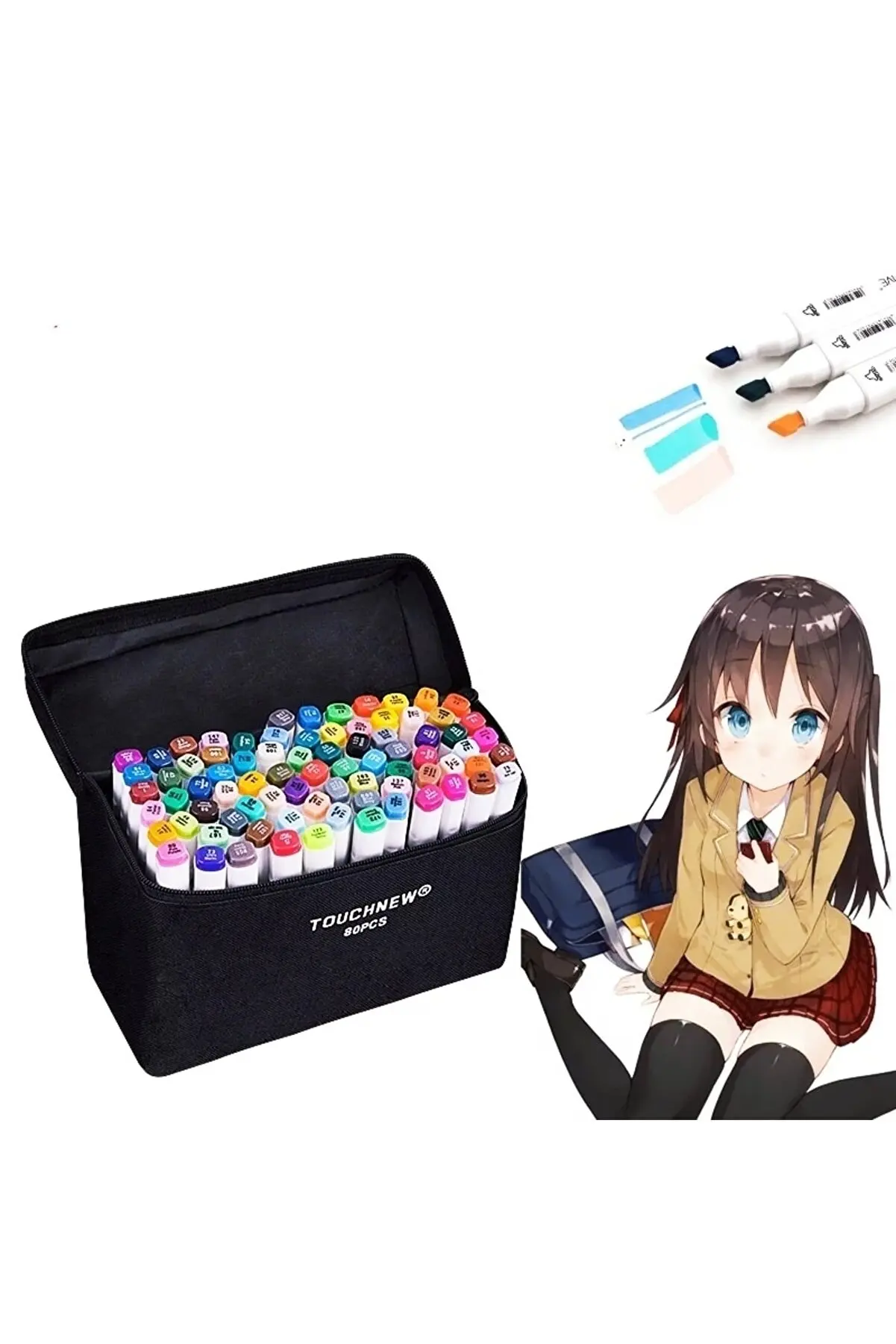 

TOUCH SKETCH 80 Colors Art Marker Set Bag Purse DOUBLE