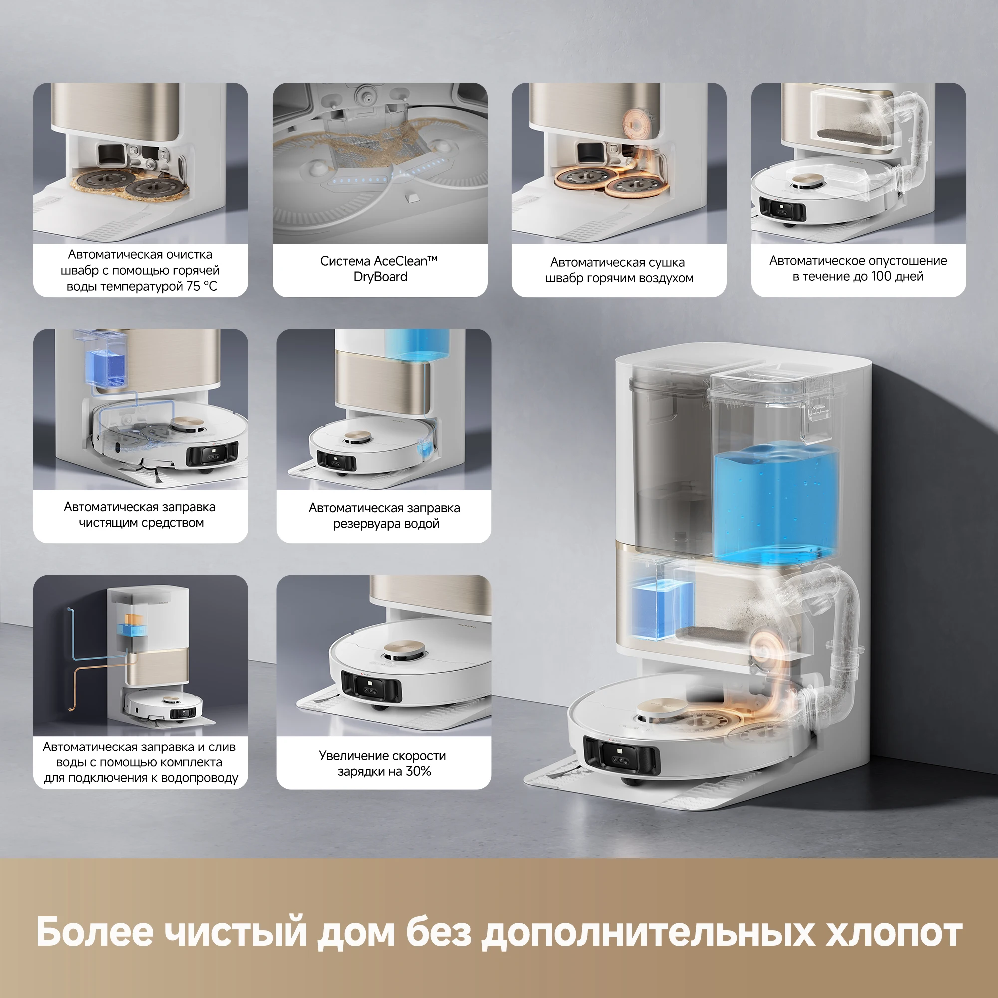 Фото Dreame L50 ULTRA робот пылесос моющий со станцией самоочистки №4