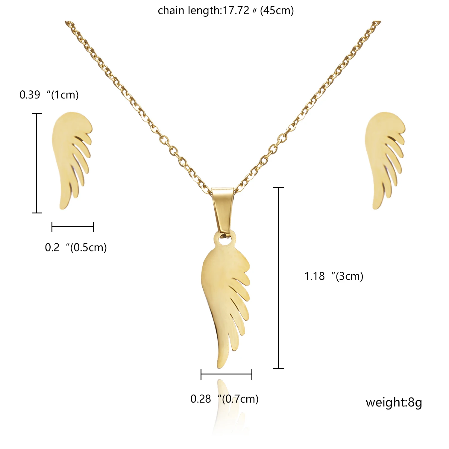 Изящный комплект из колье и серёг нержавеющей стали | Украшения аксессуары