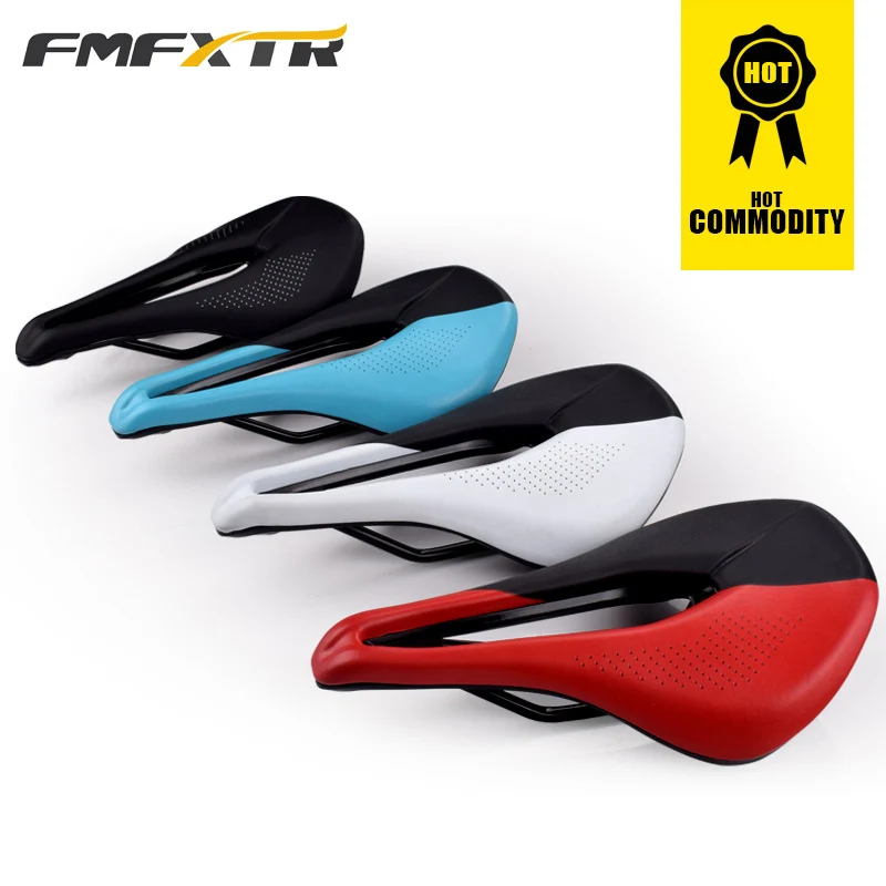 

FMFXTR Racing Saddle Hollow Comfortable Riding Cushion Road Mountain Bike Bicycle Saddle PU Ultralight Breathable Cycling Seat