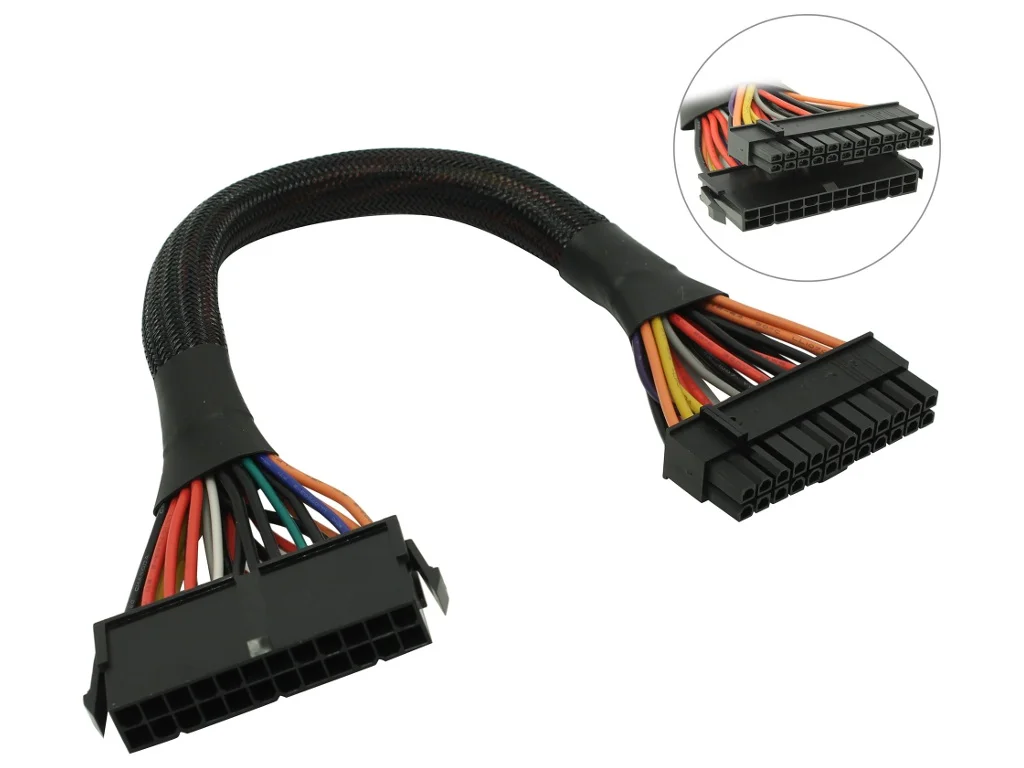 Аксессуар Кабель удлинитель Akasa 24pin M to 20+4pin F Motherboard Power 30cm AK-CB24-24EXT - купить по