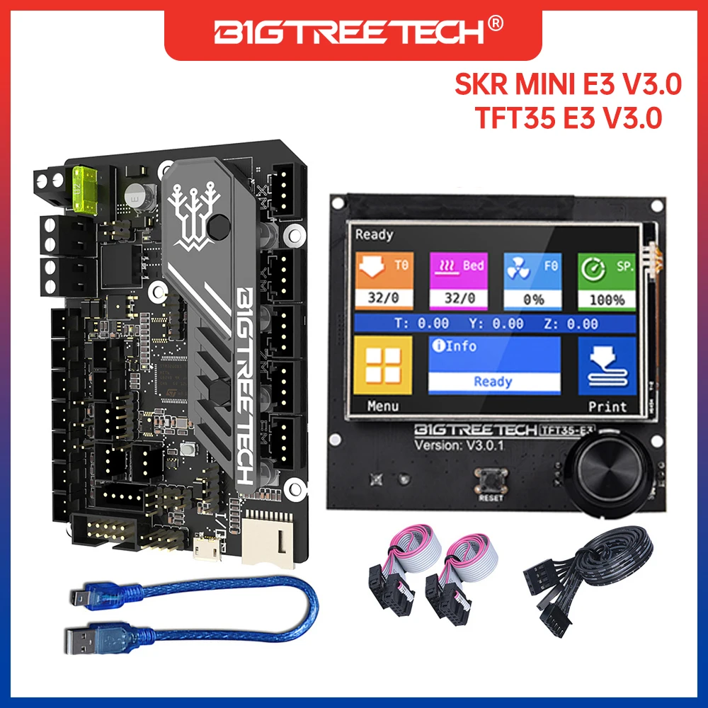Материнская плата BIGTREETECH SKR MINI E3 V3.0 TFT35 управления с сенсорным экраном на борту