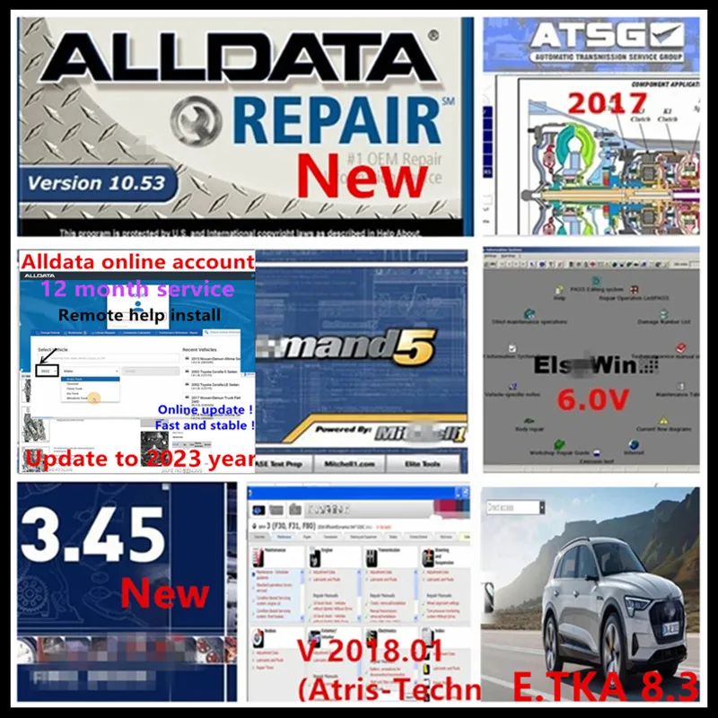 Программное обеспечение Alldata 10,53 mit.chell 2015 autodata 3,45 elsawin 6,0 etk a 8,3 atsg 2017 vivid 2018 программное обеспечение alldata 2023 online soft
