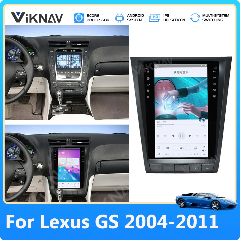 

Автомобильный мультимедийный плеер Qualcomm для Lexus GS GS300 GS350 2004-2011 Android 11 радио GPS навигация авто стерео приемник