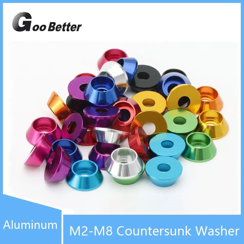 

1Pcs M2 M2.5 M3 M4 M5 M6 M8 Aluminum Alloy Washer Countersunk Colourful Gasket for Screws Head Hardware
