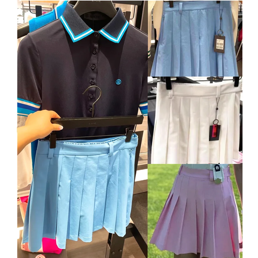 Spring and summer 2022 Golf new  ladies mid-high waist pleated skirt outdoor sports leisure skirt with lining