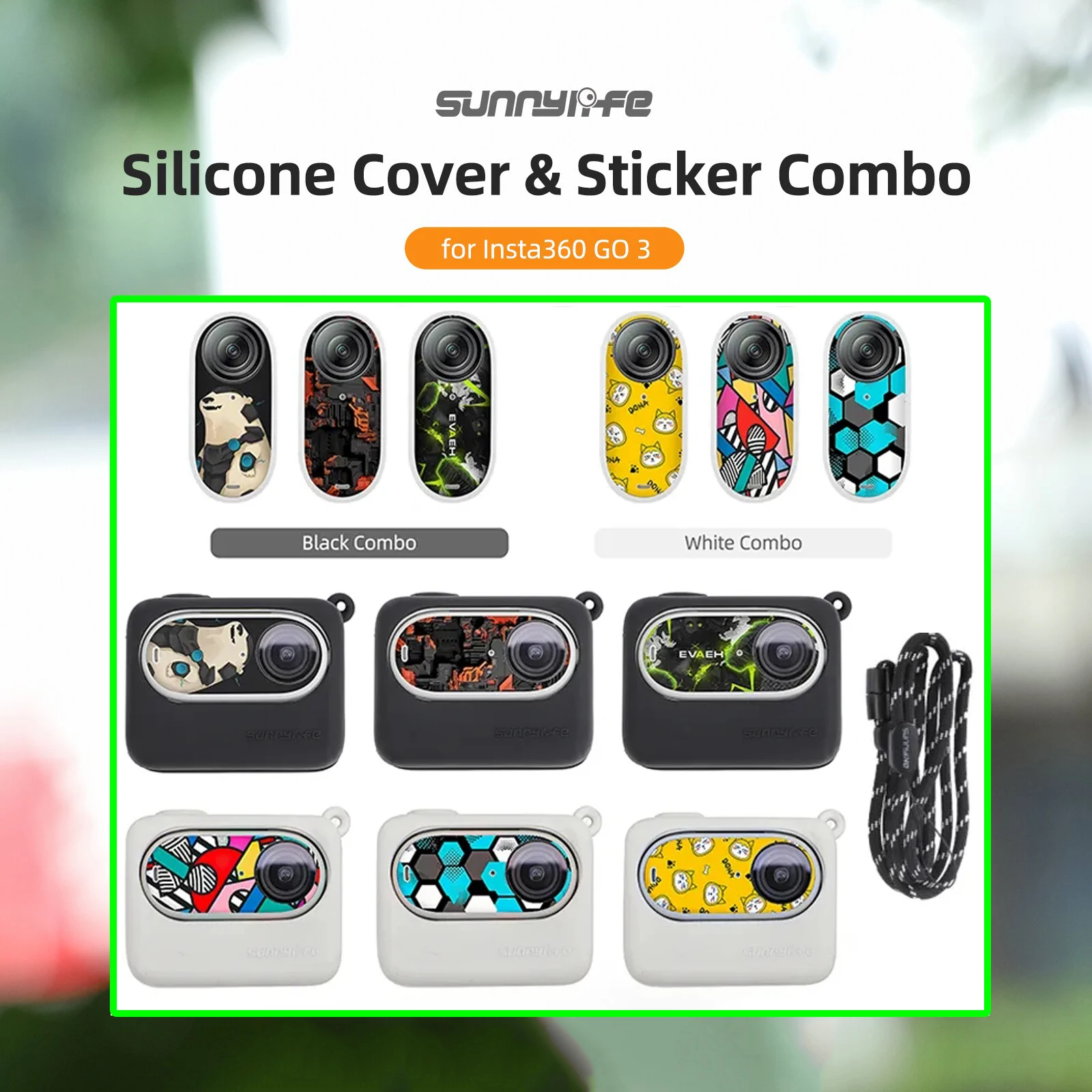 

Colorful Stickers Lens Cover Silicone Case For Insta360 GO 3 Waterproof Protective Skin Sticker For Insta360 GO 3 Sticker Camera