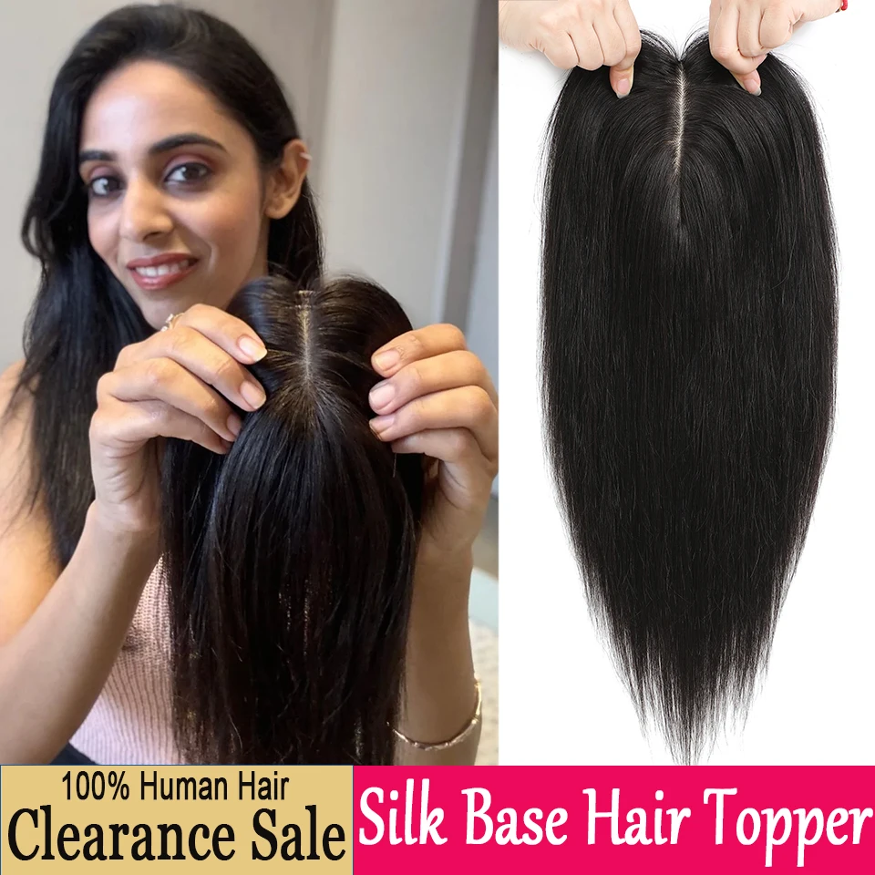 Joneous натуральные человеческие волосы заколка для волос женщин шелковая основа