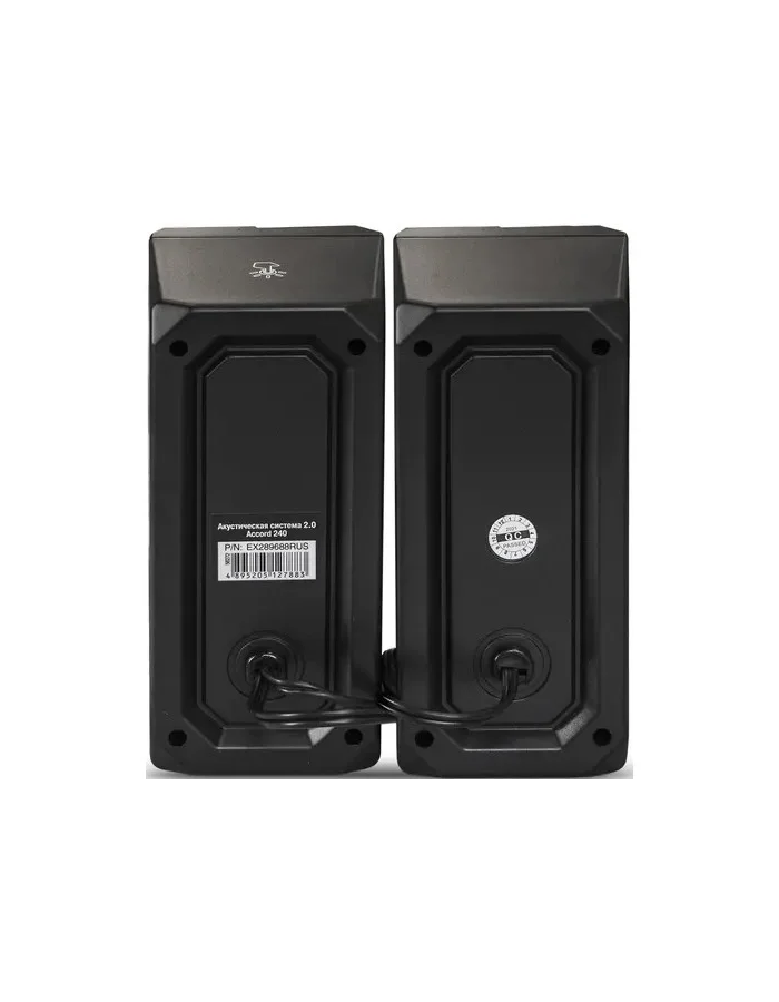 ExeGate Accord 240 (питание USB, 2х3Вт (6Вт RMS), 60-20000Гц, цвет черный, RGB подсветка, Color Box) [EX289688RUS]