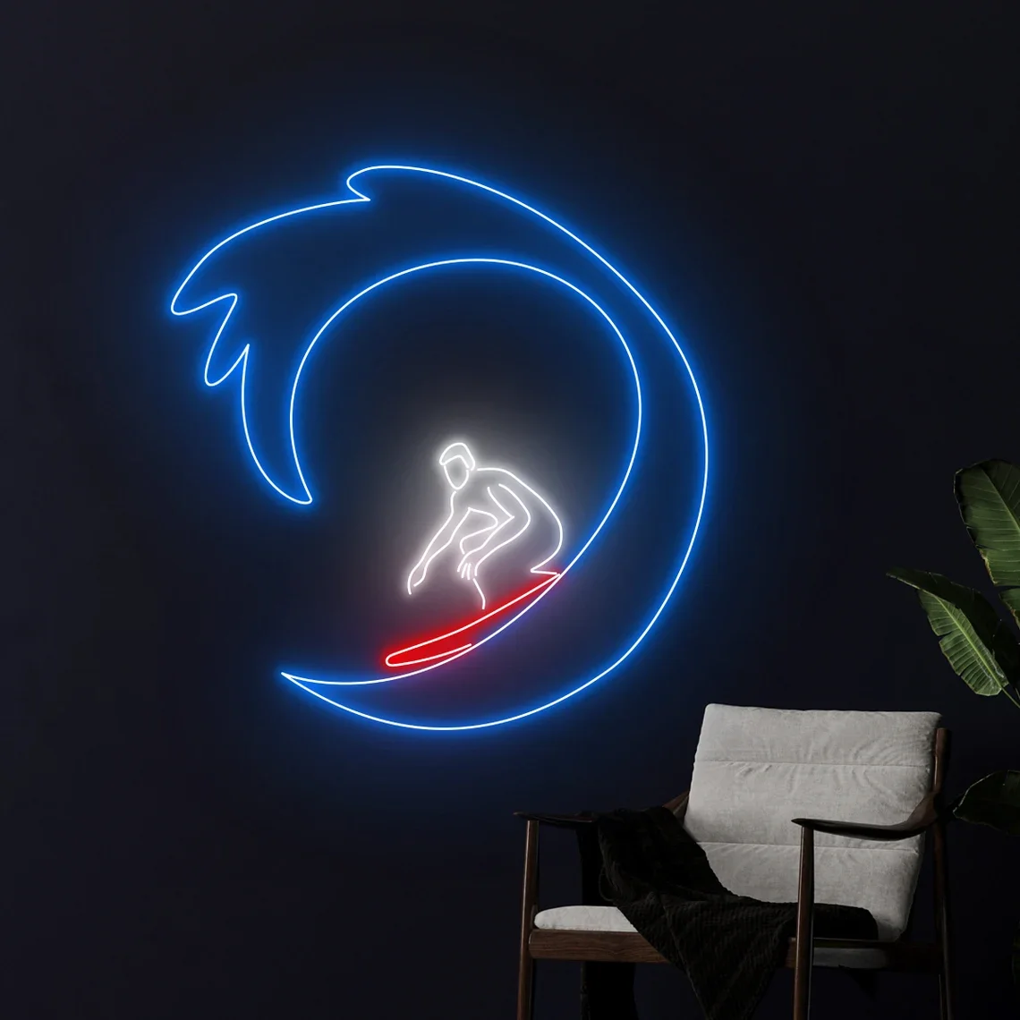 Неоновая вывеска для серфинга Surfman Настенный декор комнаты спальни бара подарок