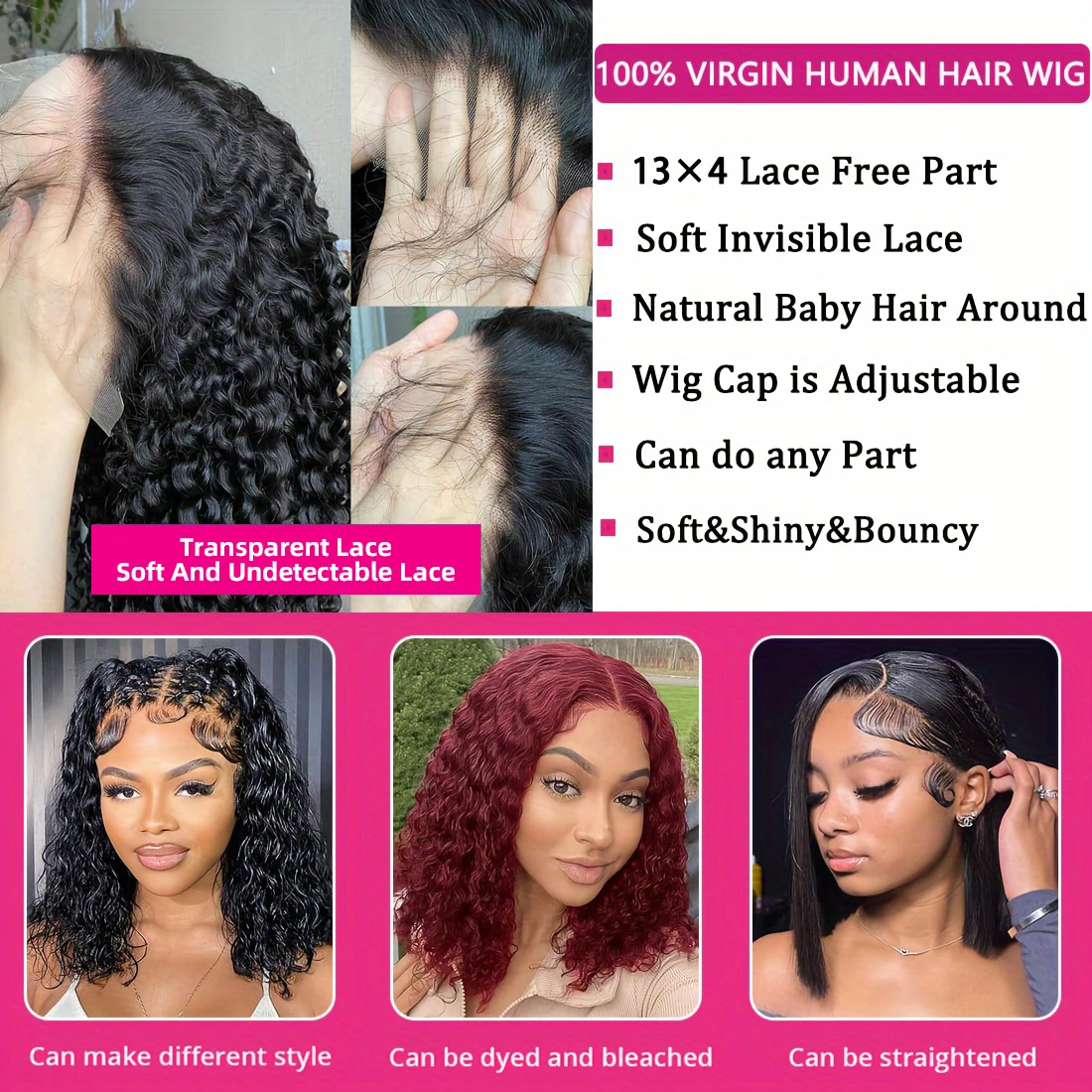 Парик женский из натуральных волос 13 х4 дюймов 200% плотности