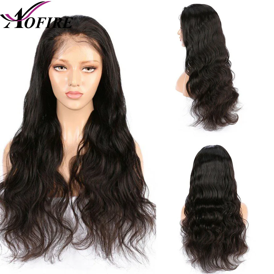 

Natural Black 13x4 Lace Frontal Wigs Long Body Wave Human Hair Wigs Long Glueless Lace Frontal Brazilian Hair Wig Lolita Cosplay