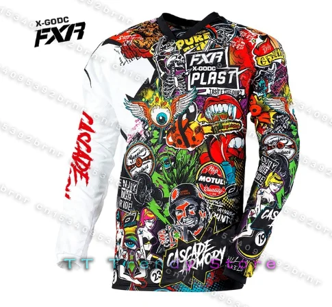 

2023 Men's Downhill Jerseys Mountain Bike MTB Shirts Offroad DH Motorcycle Jersey Motocross Sportwear Clothing X-GODC FXR