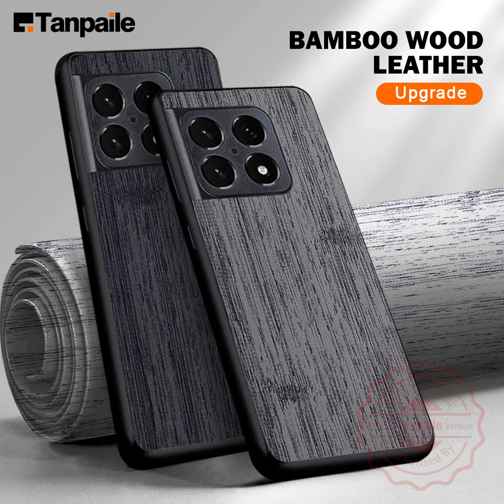 

Tanpaile Shockproof Bamboo Wood Leather Phone Casing For Oneplus 10 Pro 10T NORD 2T Luxury Ultra thin Back Cover Case Shell