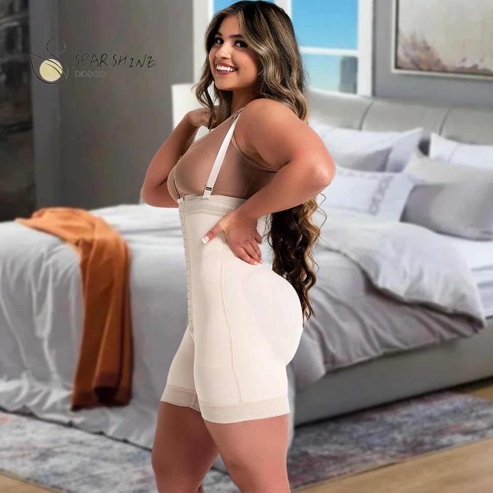 HIGH DOUBLE COMPRESSION GARMENT ABDOMEN CONTROL HOOK AND EYE CLOSURE TUMMY CONTROL ADJUSTABLE BODYSUIT