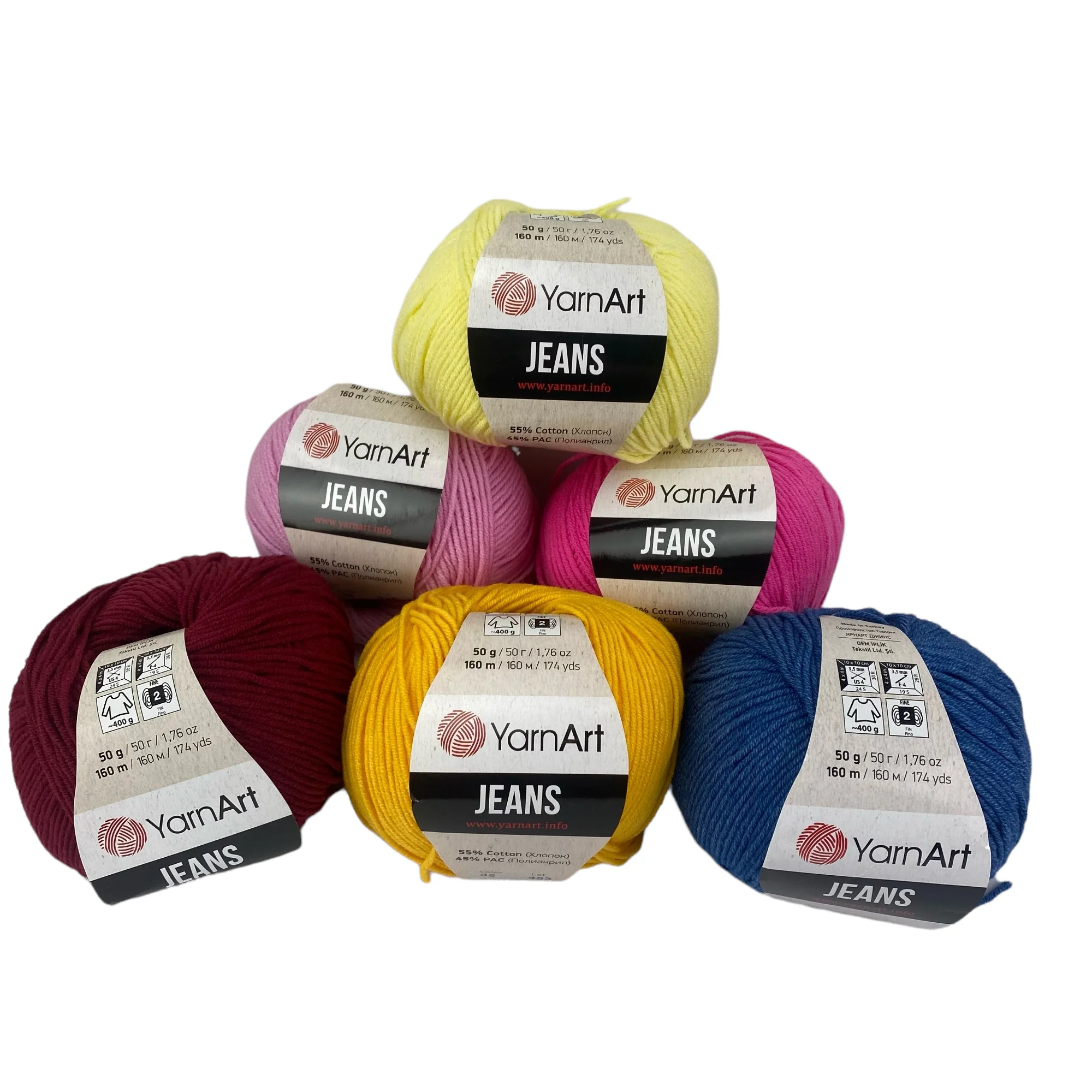 Yarnart Jeans Yarn %55 Cotton - %45 PolyAcr 50gr-160m Cardigan Sweater Shawl Blouse Home Textile Amigurumi Crochet Knitting