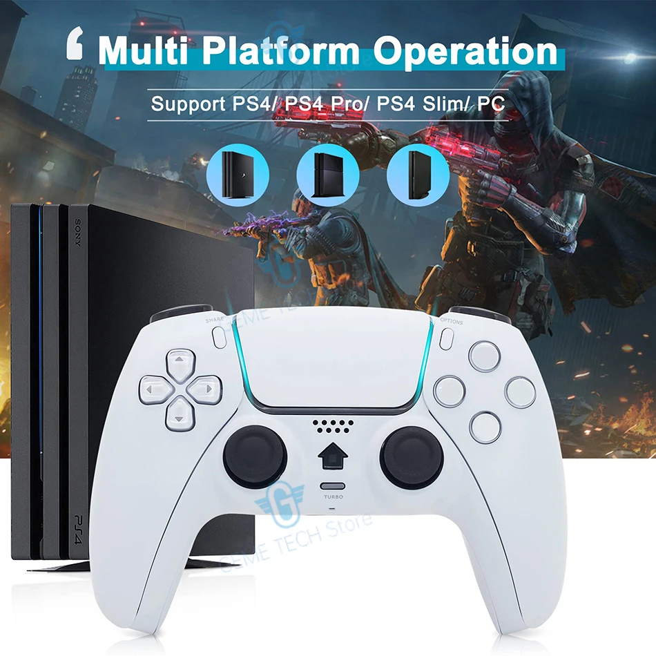 Беспроводной контроллер PS4 Bluetooth 6-осевой Двойной вибрационный Сенсорный игровой