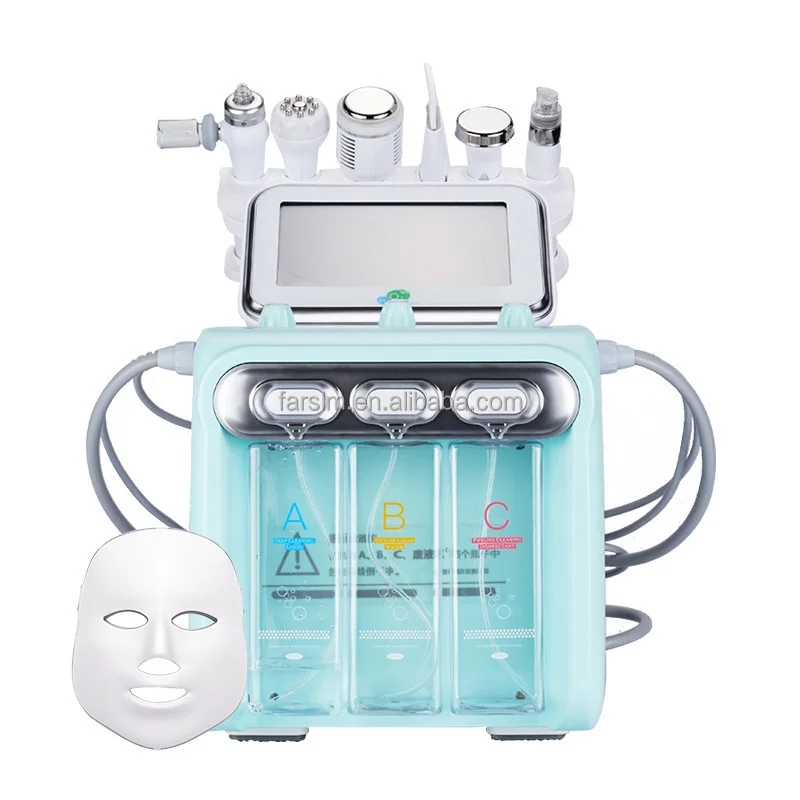

H2O2 Facial Deep Cleaning Small Bubble Skin Care 7 in 1 Hydro Dermabrasion Machine Led Mask Skin Rejuvenation Acne Treatment