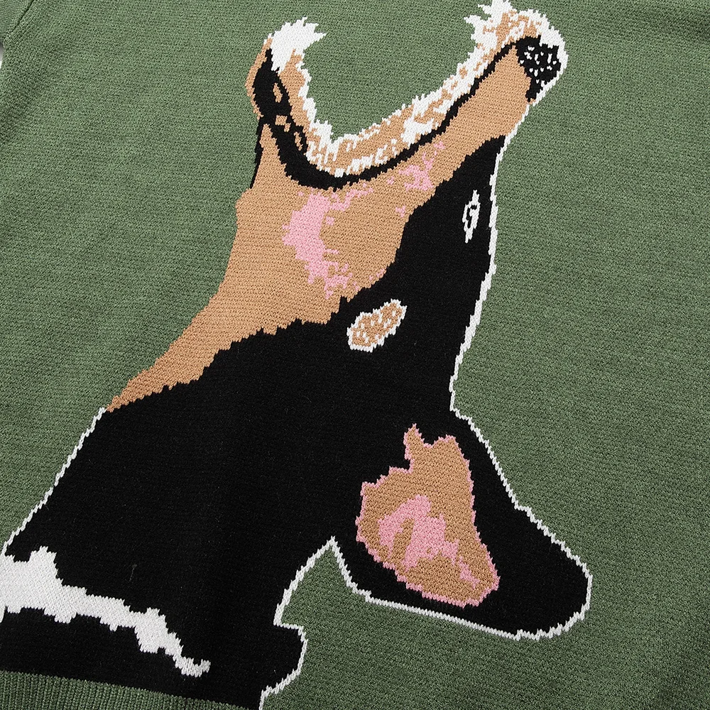 Harajuku Japanese Anime Graphic Sweater Hip Hop Streetwear 2023 Autumn Oversized Knitted Pullover for Men Fashion Свитера
