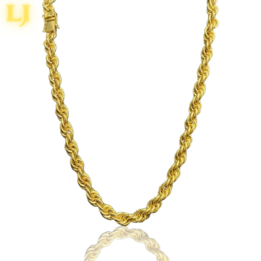 

Thick Elo Baiano 10mm Men's Old Cordao Coin Chain 18K Gold identical color with eternal guarantee in color!