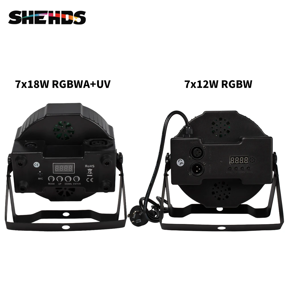 SHEHDS LED 7x12W RGBW 4in1/7x18W RGBWA+UV 6in1 Par Light with DMX512 stage light effect for Wash Effect DJ disco