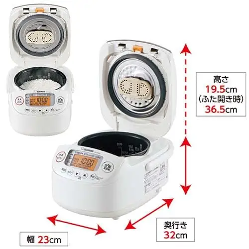 Рисоварка Zojirushi Mahobin на 3 чашки высокого давления типа IH для экстремального приготовления Black Maru Thick Pot Белая NP-RN05-WA
