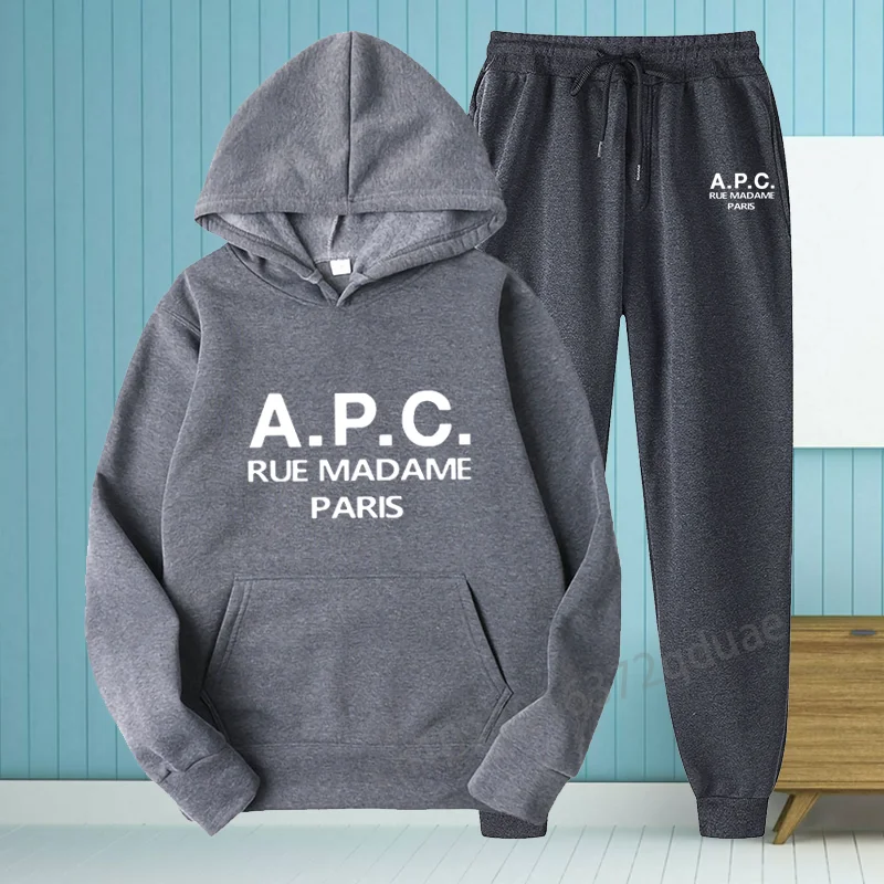 

New France Luxury Brand Women Mens Hoodie Sets Printed Hoodies Sweatpants Suits Korea Style Sweatshirts Hooded Tracksuit Outfits