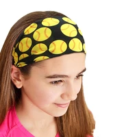 new fashion women elegant solid print black and yellow ball printed headband yoga sport workout running elastic fitness headband