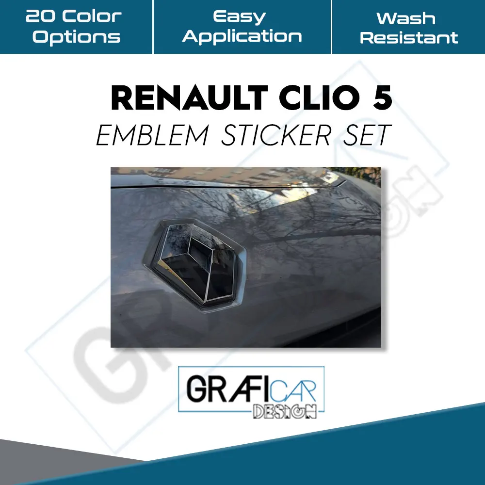 

Наклейка на эмблему Renault Clio 5, водостойкая, под давлением