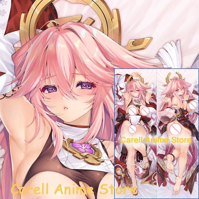 

Dakimakura Anime Guuji Yae Genshin Impact Double-Sided Print Life-size Body Pillow Cover