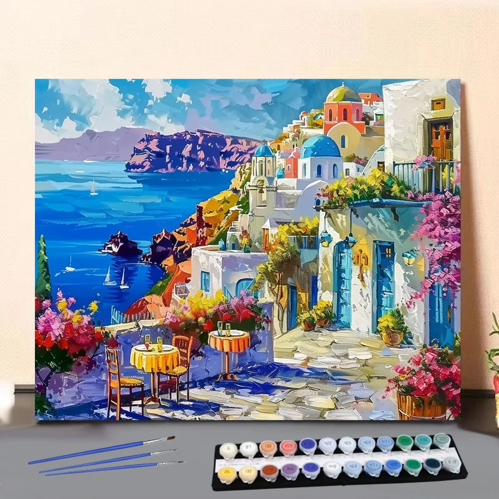Картина по номерам греческий пейзаж Средиземноморский стиль искусство культура