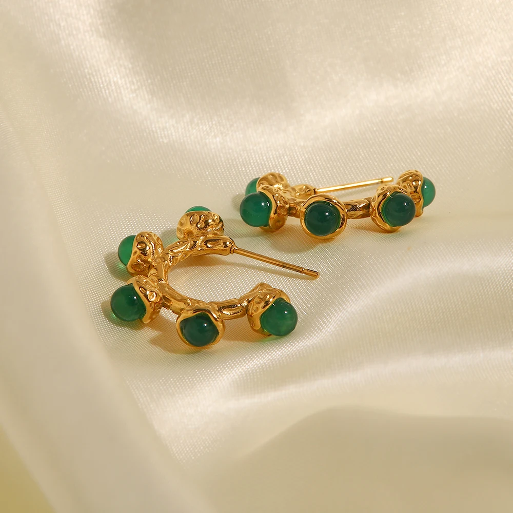 Uworld изысканные металлические винтажные шикарные серьги-кольца 18K PVD Позолоченные