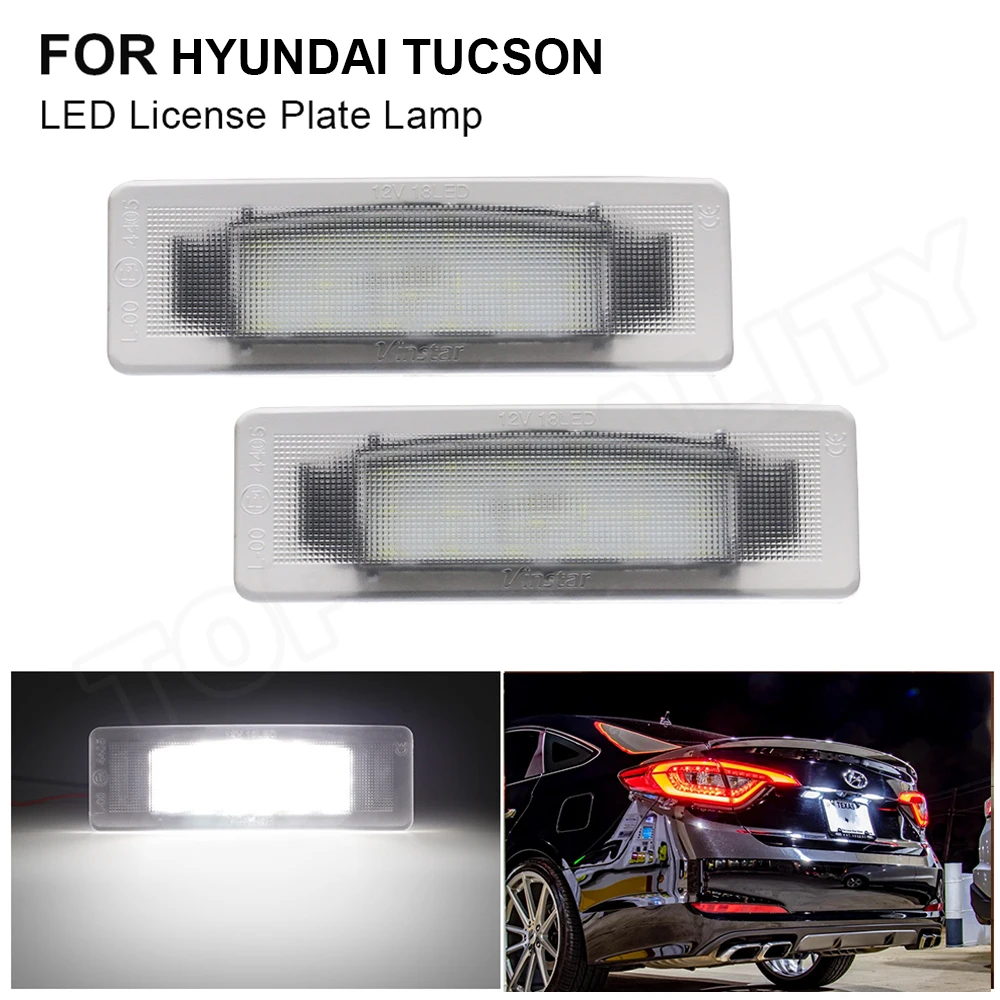 

2Pcs For Hyundai Tucson 2019 2020 For Kia Sportage 2016 2017 2018 2019 2020 2021 LED License Plate Light Number Plate Lamp