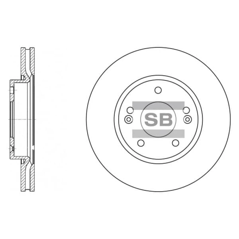 Диск тормозной передний для Hyundai Sonata 4 (Хендай Соната) 1998-2001 HI-Q SD1036 Передние