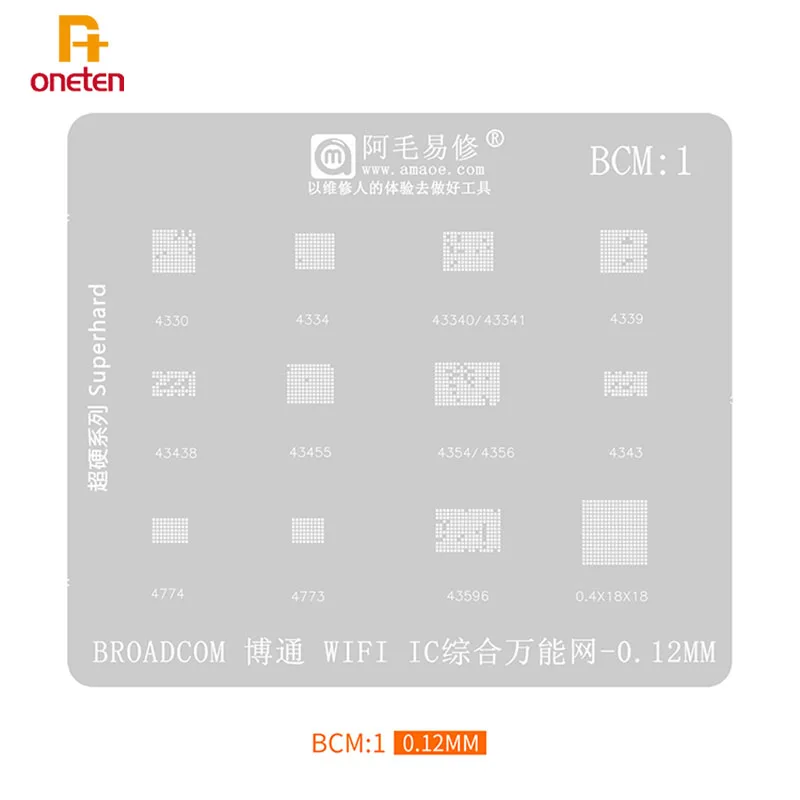 

Трафарет для реболлинга Amaoe BGA BCM1 для Bluetooth Wi-Fi чип для посадки оловянной сети BCM43596 4354 и других типов интегрированной стальной сетки