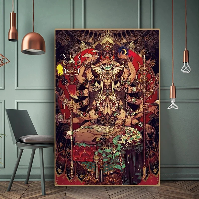 

Anime Illustration Art Posters And Prints For Living Room Ancient Chinoike Jigoku Canvas Painting Wall Art Creative Home Decor