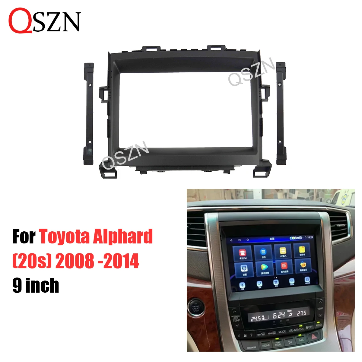 

9 Inch Car Frame Fascia Adapter For Toyota Alphard (20s) 2008 -2014 DVD Stereo Panel Plastic Dashboard Kit Installation 2 Din